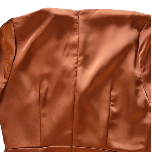 Sam Edelman Elegant Satin Wrap Dress in Rich Copper Size 4 - Picture 9 of 12